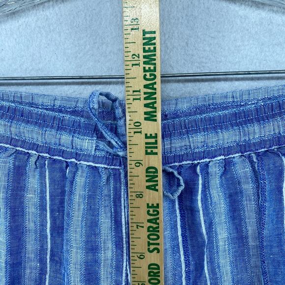 TOMMY BAHAMA Pants Womens S Santiago Striped Linen Blend Lounge Drawstring Blue - Picture 9 of 12